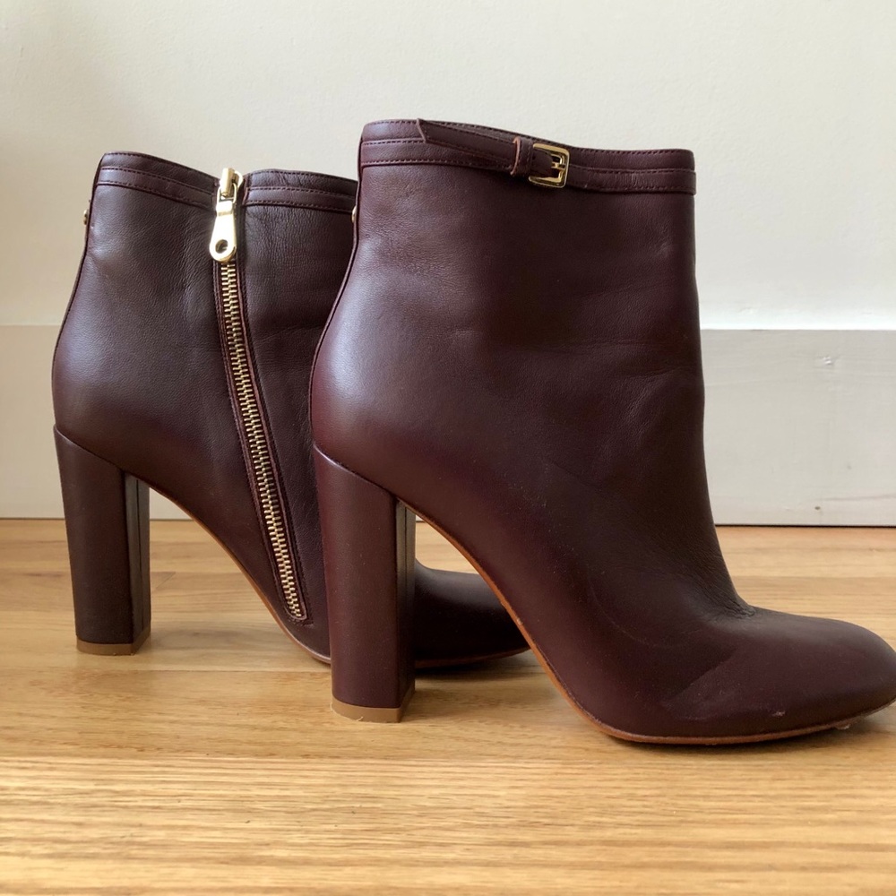 Authentic Mulberry London Heeled Luxury Leather Ankle Boots
